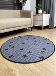 1 pieza Alfombrilla para mascotas con estampado de garra - Gris - Ver 1