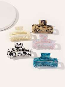 5入組圖案髮爪 - 彩色 - 查看 2