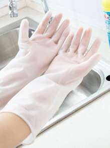1對PVC家用手套家用白色洗碗手套