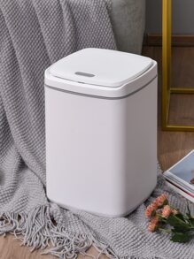 1pc PP Waste Bin, Minimalist Garbage Can For Home - White - View 2