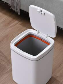 1pc PP Waste Bin, Minimalist Garbage Can For Home - White - View 3