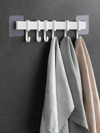 1 pieza Estante de almacenaje sin perforación de plástico con minimalista blanco almacenamiento para cuarto de baño lavandería