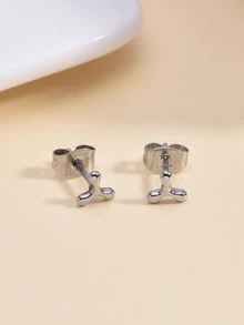 2 piezas Pendientes de acero inoxidable - Plateado - Ver 2