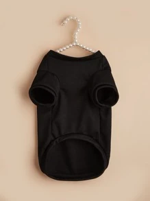 1 pieza Camiseta de mascota unicolor - Negro - Ver 4