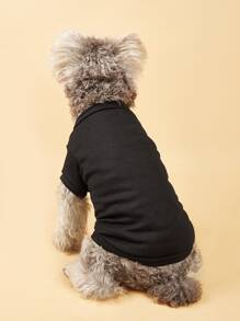 1 pieza Camiseta de mascota unicolor - Negro - Ver 6