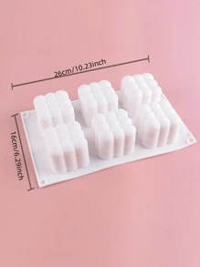 6 Khoang Bong Bóng Lớn Bóng Nến Silicon Khuôn 3D Khối Lập Phương Chocolate Bánh Mousse Khuôn Làm Kem Nướng Xà Phòng Khuôn Trang Trí Nhà quà Tặng - trắng - Xem 2