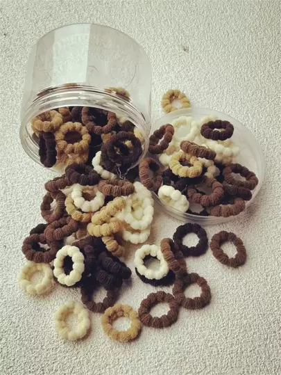 100pcs Toddler Girls Random Color Solid Hair Tie