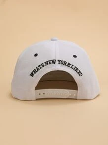 Mũ bóng chày Hip Hop thêu chữ có vành phẳng cho mùa hè - trắng - Xem 3