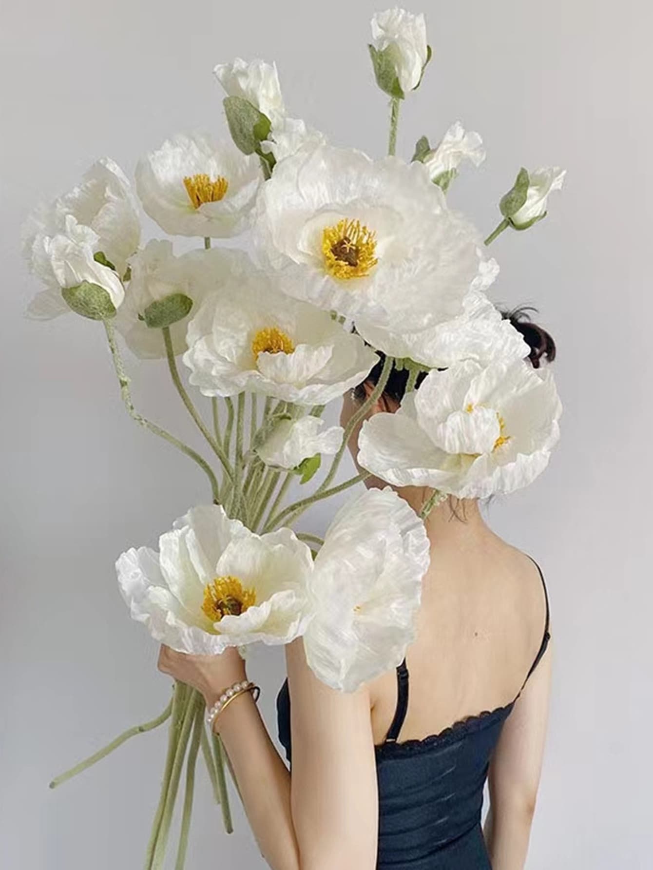 1pc Plastic Artificial Flower, Fake Flower For Home, Party - White - View 1