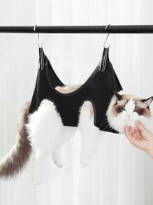 1pc Portable Pet Grooming Hammock - Black - View 1