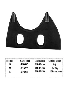 1pc Portable Pet Grooming Hammock - Black - View 3