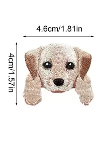 1pc Fabric Iron-on Patch,Cute Dog Design Embroidery DIY Clothing Accessory For DIY Lovers - Multicolor - View 2