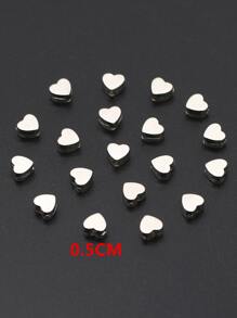 100入組/套心形DIY珠子 - Ancient Silver - 查看 3