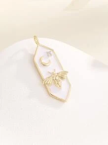 Cubic Zirconia Decor Bee DIY Pendant - Multicolor - View 3