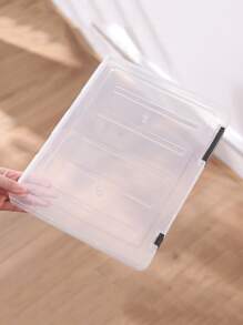 1pc Clear File Storage Box - Black - View 9