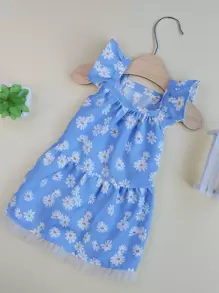 1入組印花寵物連衣裙 - 藍色 - 查看 3