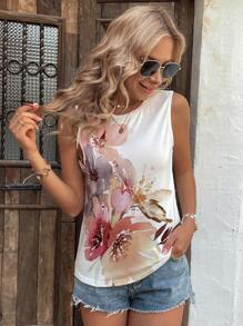 SHEIN Clasi Áo khoác và áo lót dành cho xe tăng nữ Hoa Giải trí - Nhiều màu - Xem 5