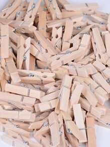 50 Piezas Pinzas De Madera Para Manualidades, Pinzas De Fotos Al Por Menor De Color Madera Natural - Albaricoque - Ver 4