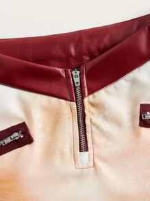 SHEIN ICON Low Rise Tie Dye Zip Front Skirt - Multicolor - View 4