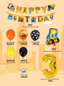 66pcs Decorative Balloon & Banner Set - Multicolor - View 3