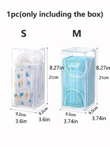 1 Transparent Mask Box Desktop Storage Box Storage Box