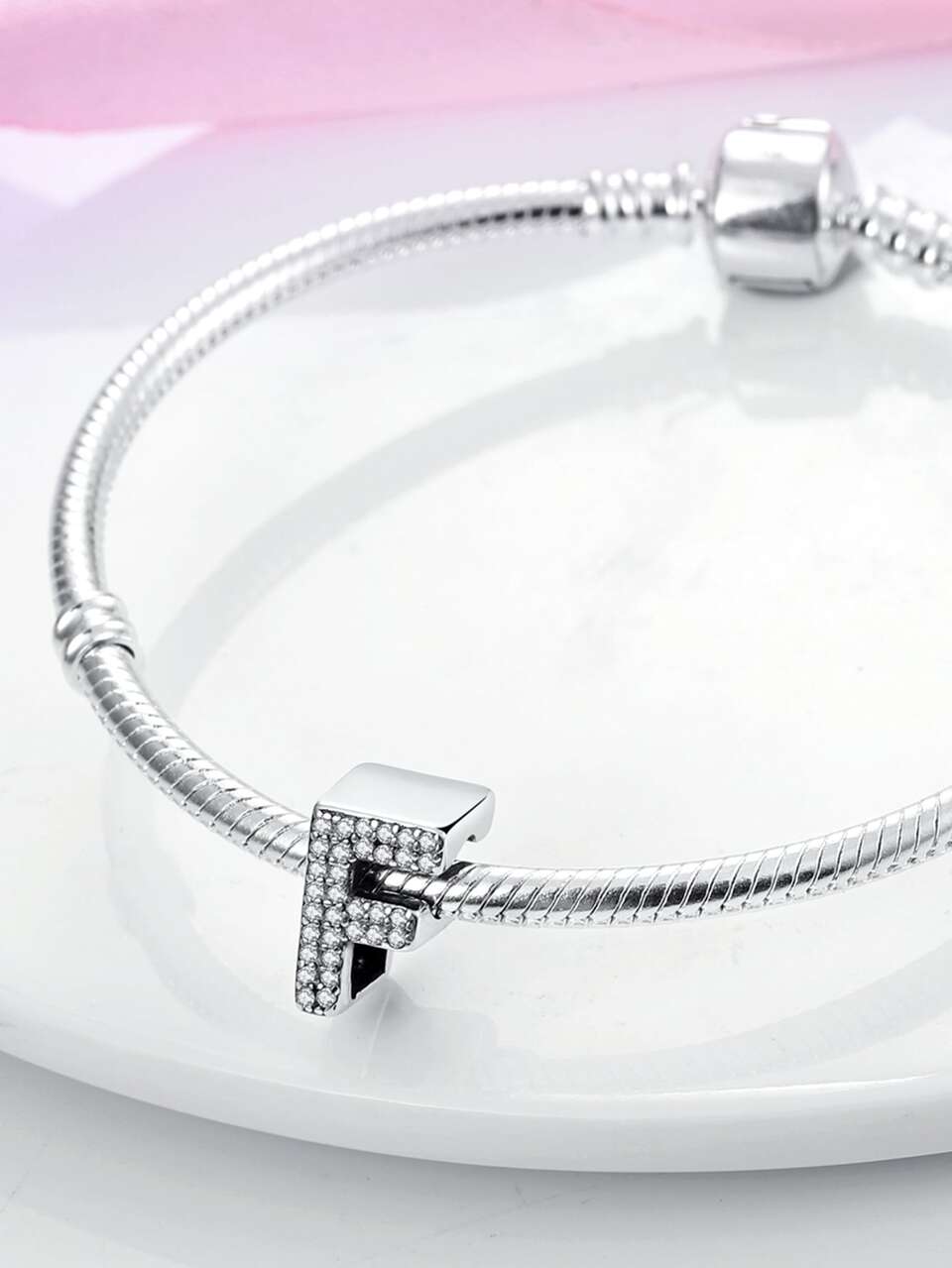 1Pc A-Z 26 Alphabet Sparkling Letter Charm Fit Original Bracelet Necklace Keychain Beads For Diy Jewelry Making