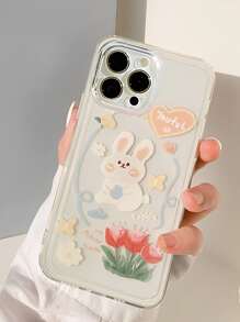 Funda de celular transparente con estampado de conejo de dibujos animados - Multicolor - Ver 3