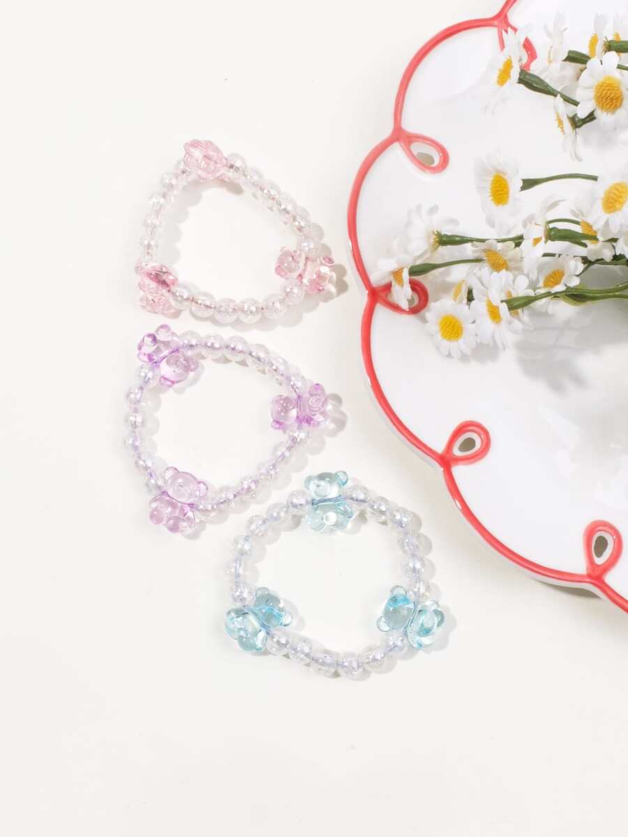 3入組熊裝飾髮圈