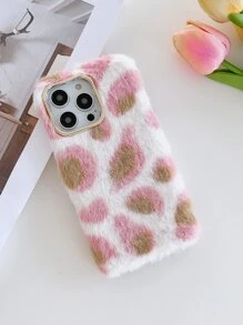 Funda para móvil felpa con estampado de leopardo - Multicolor - Ver 1