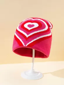 愛心圖案豆豆帽 - 彩色 - 查看 1