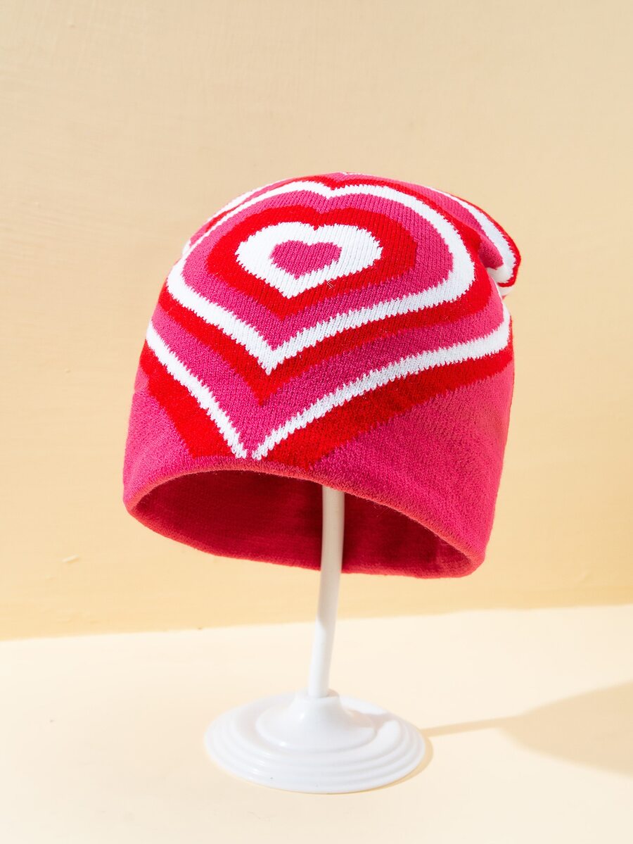 愛心圖案豆豆帽 - 彩色 - 查看 1