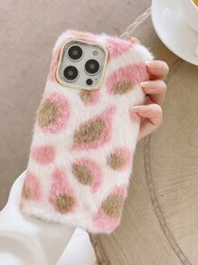 Funda para móvil felpa con estampado de leopardo - Multicolor - Ver 2