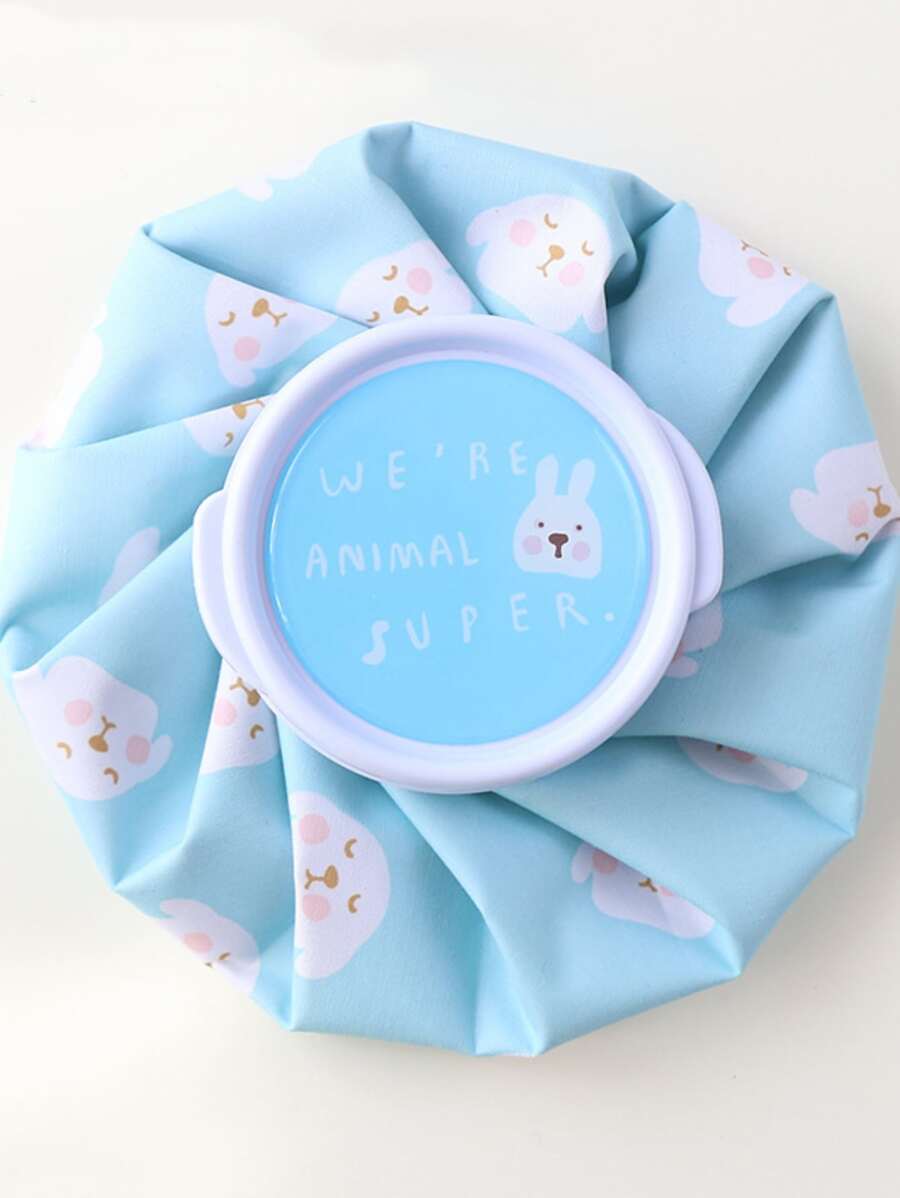 1 件装聚酯冰袋，可爱卡通兔子图案家用冷水袋 - 藍色 - 查看 1