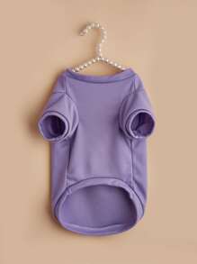 1pc Solid Color Pet Tee - Mauve Purple - View 4