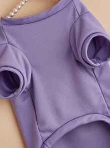 1pc Solid Color Pet Tee - Mauve Purple - View 6