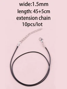 10pcs Colorful Wax Rope Short Hanging Rope DIY Accessories - Double Head Buckle Handwoven Bracelet With Simulation Mini Model Bag & Water Bottle Hanger Charm - Black - View 4