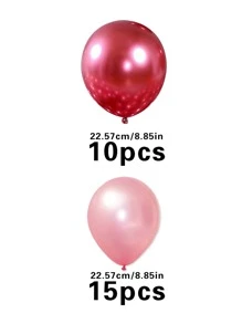 25pcs Metallic Decorative Balloon, Party Decorative Balloon, For Scene Decor, Room Decor, Birthday Party Supplies, Theme Party Decoration - Baby Pink - View 3