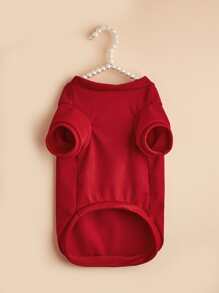 1 chiếc áo thun thú cưng màu trơn - Đỏ - Xem 4