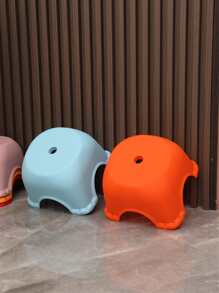 1pc Plastic Stool, Minimalist Plain Stool For Home - Blue - View 6