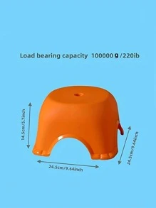 1pc Plastic Stool, Minimalist Plain Stool For Home - Blue - View 3