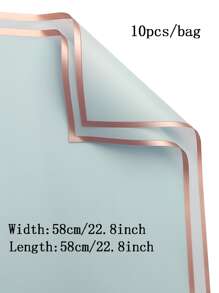 10pcs Waterproof Gold-Edged Matte Paper Flower Wrapping Paper (Flowers Not Included) - Green - View 3