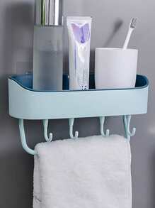 1pc PP Storage Rack, Minimalist Pink Bathroom Storage Rack For Bathroom - Multicolor - View 9