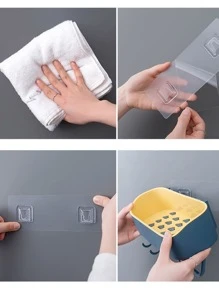 1pc PP Storage Rack, Minimalist Pink Bathroom Storage Rack For Bathroom - Multicolor - View 5