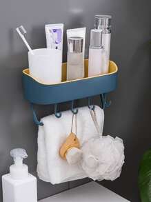 1pc PP Storage Rack, Minimalist Pink Bathroom Storage Rack For Bathroom - Multicolor - View 12