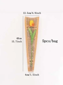 5/10个牛皮纸花束包装袋（不含鲜花和丝带） - 彩色 - 查看 3