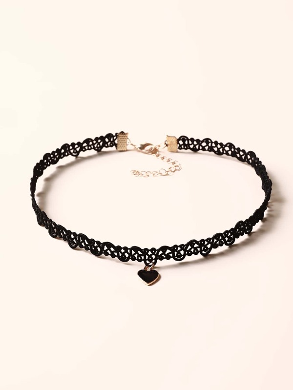 Heart Charm Choker Goth Punk Jewelry