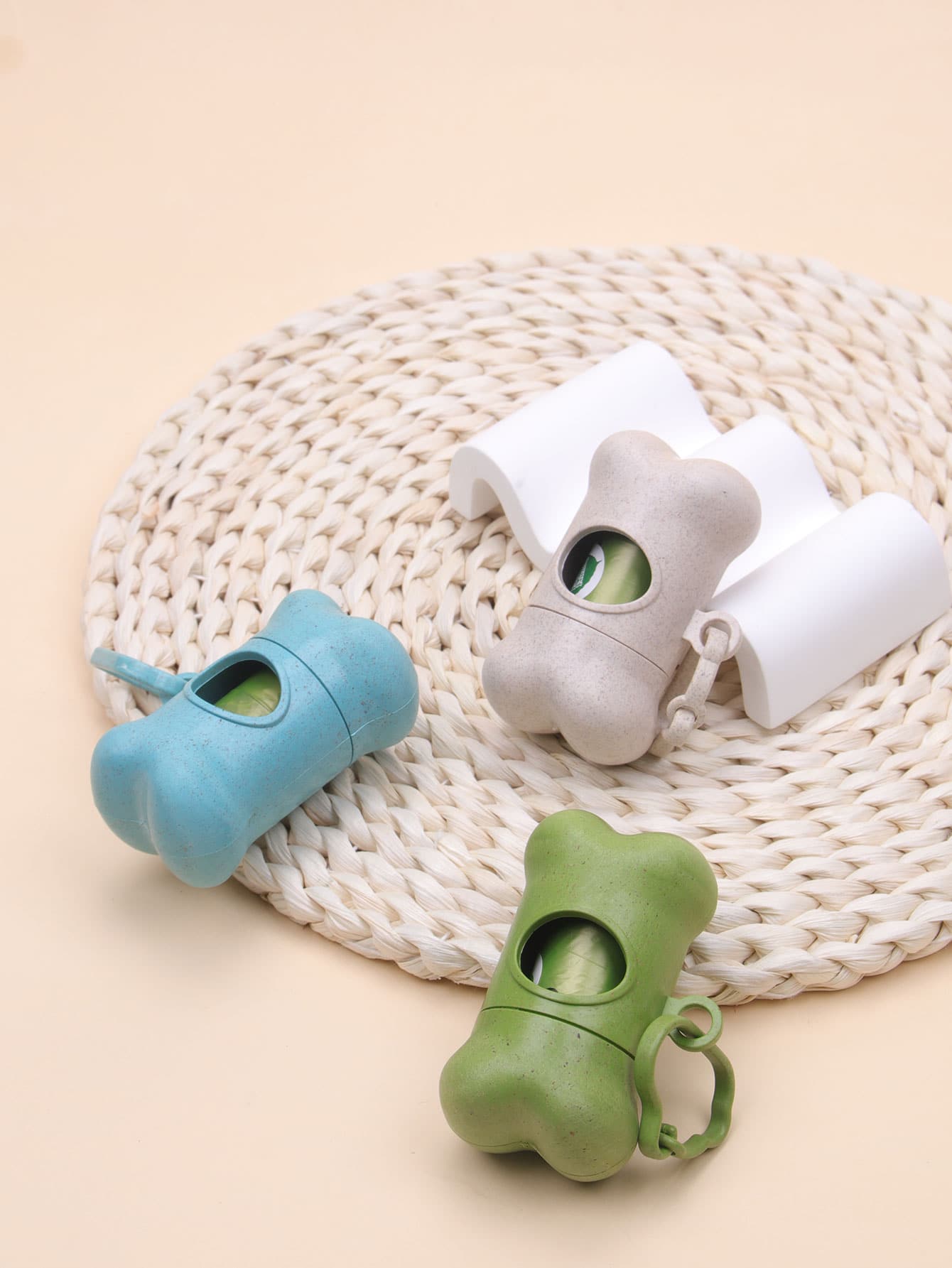 1pc Random Color Pet Poopbag Dispenser & 1roll Pet Poopbag - Multicolor - View 1