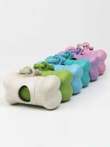 1pc Random Color Pet Poopbag Dispenser & 1roll Pet Poopbag - Multicolor - View 6
