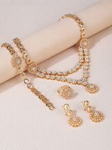 5入組/套水鑽裝飾首飾套裝 - 彩色 - 查看 3