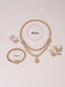 5入組/套水鑽裝飾首飾套裝 - 彩色 - 查看 4